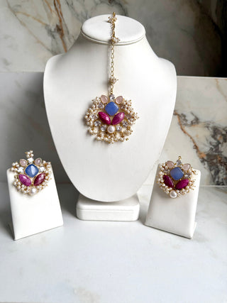 Soft Blue Statement Tika Set