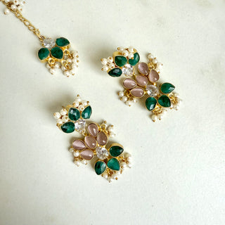 Anita Emerald & Blush Floral Tika Set