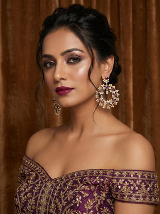 Ivy Purple Circle Chandbalis