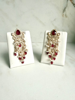 Adaa Ruby Pearl Earrings