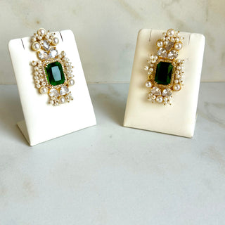 Emerald Green Crystal Earrings