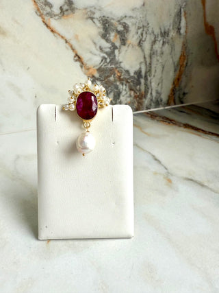 शुभारंभ (Shubharambh) – Ruby Pearl Choker Set