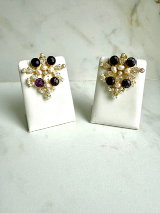 Aurora Amethyst & Pearl Earrings