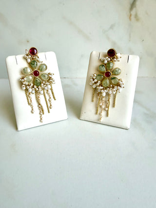 Blush Bloom Prehnite Bloom Earrings