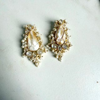 Kiran White Earrings