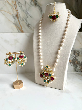 Regal Ruby & Emerald Pearl Set