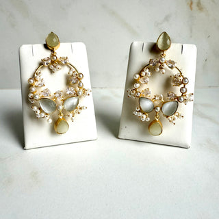 Hallie Grey Crystal Chandbali Earrings