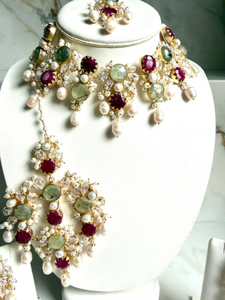 Noor-e-Bahar Ruby Bridal Jaal Set