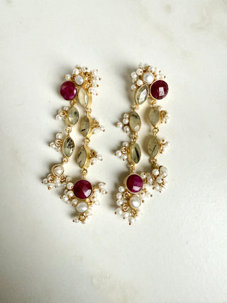 Gulmohar Ruby Elegance Earrings