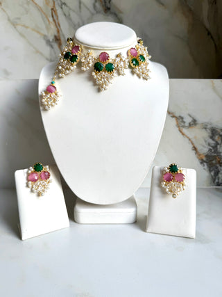Marie Emerald & Pink Set