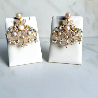Quartz Crystal Flower Earrings