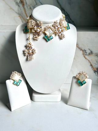 Amzonite & Pearl Set