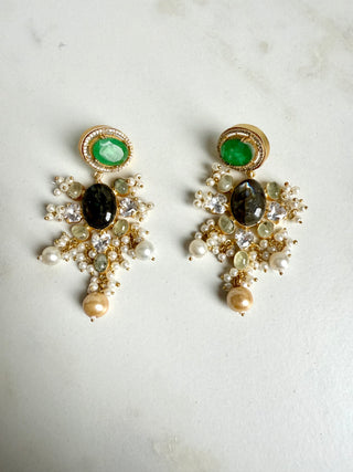 Mahima Green Drop Earrings
