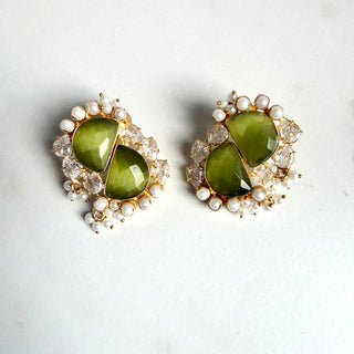 Vanya Olive Statement Studs