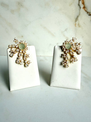 Mint Star Crystal Earrings