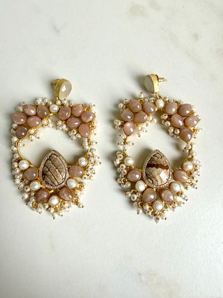 Moonstone Heavy Statement Earrings
