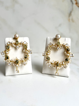 Prehnite Chandbali Earrings