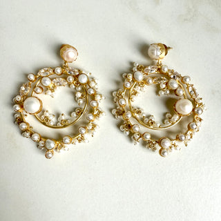 Zariah Festive Chandbalis Pearl & Crystal