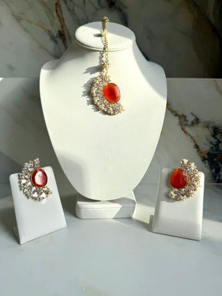 Orange Half Moon Tika Set