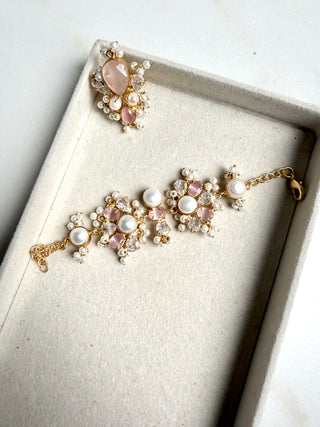 Pear & Rose Quartz Bracelet & Ring Set