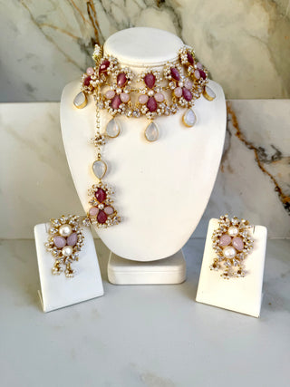 Pink Opal Gemstone Choker S