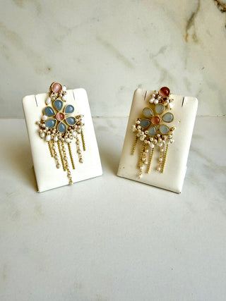 Blush Bloom Blue Earrings