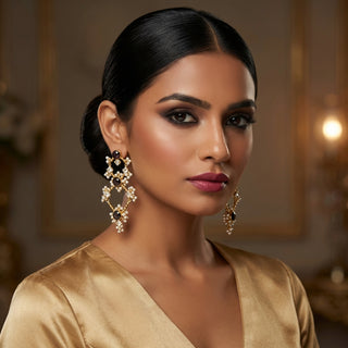 Purple Long Drop Earrings