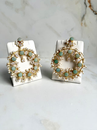 Ivy Amzonite Circle Chandbalis