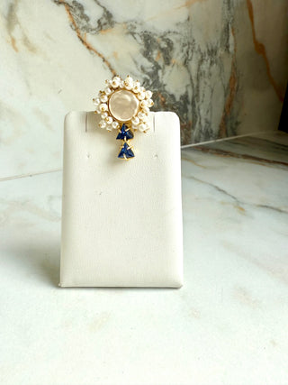 White & Navy Crystal Set