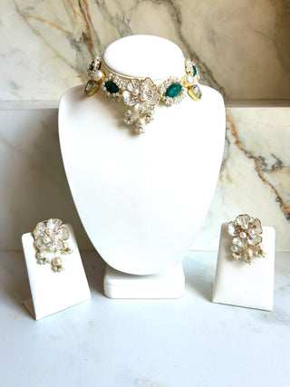 Flower Emerald Drop Set