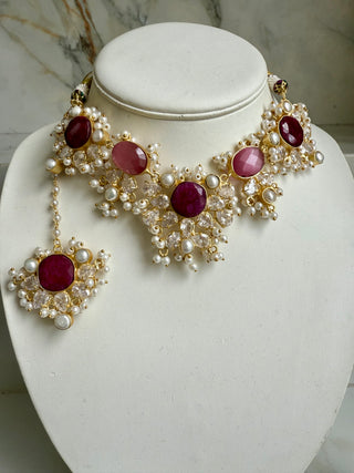 Nabila Ruby & Pink Quartz Set