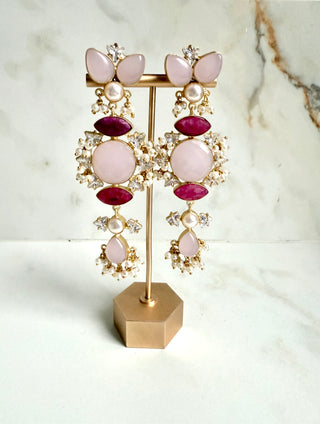 Serina Hot Pink Long Earrings