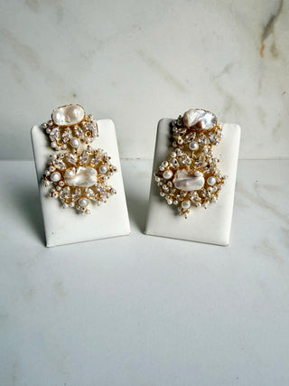 Crystal Pearl Cascade Earrings