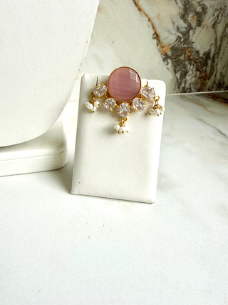 Zariya Pink Pearl Choker Set