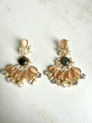 Peach Crystal Earrings
