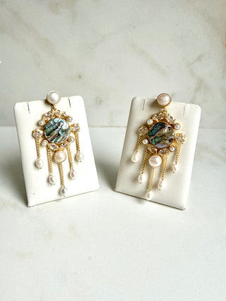 Moti Abalone Cascade Earrings
 Drop Earrings