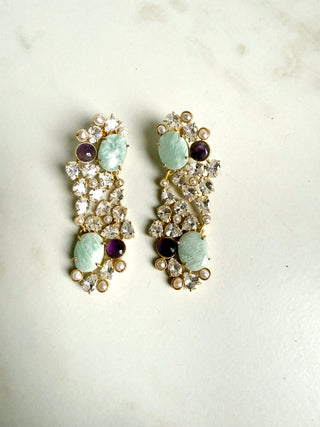 Amara Pastel Amzonite Crystal Statement Earrings
