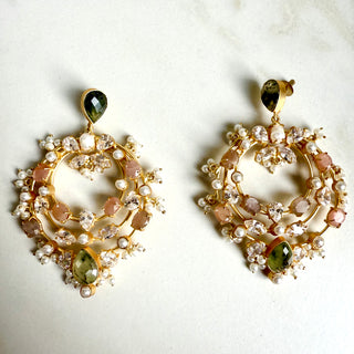 Moonstone Pearl Royale Earrings