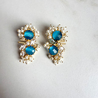 Linzi Blue Crystal Earrings