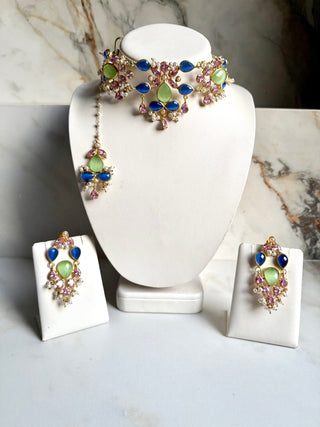 Rang Mahal Multicolour Choker Set