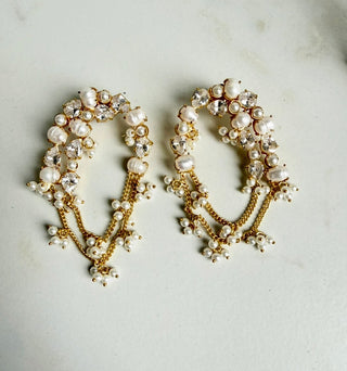 Pearl Cascade Chain Earrings