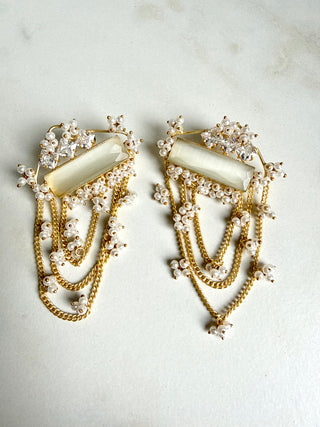 Jaal Pearl Chain Earrings