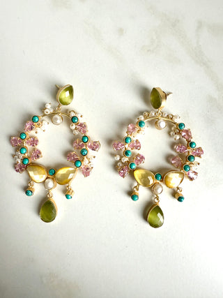 Hallie Lemon Crystal Earrings