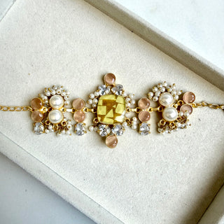 Yellow Crackle Bracelet