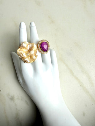 Raspberry Pearl Ring