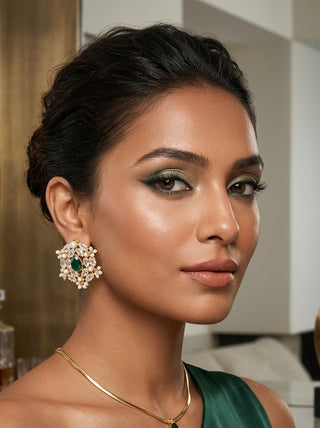 Noor-e-Sabz Emerald Pearl Earrings