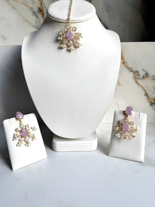 Lilac Crystal Tika Set