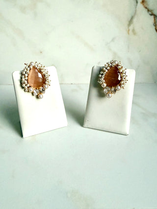 Noor Pearl Halo Statement Earrings