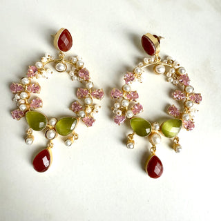 Hallie Ruby Crystal Earrings