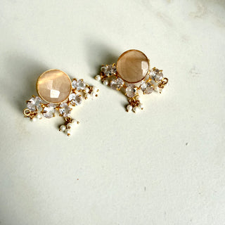 Mustard Crystal Stud Earrings